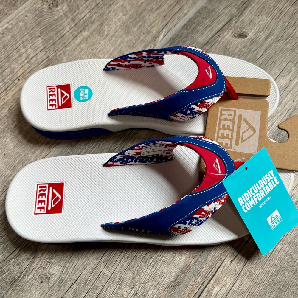 Reef Patriotic Blue and Red Sandals